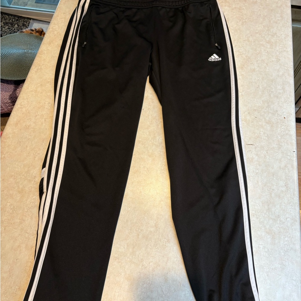 Adidas Track Tricot Black Zip Sweater Training Joggers Pants